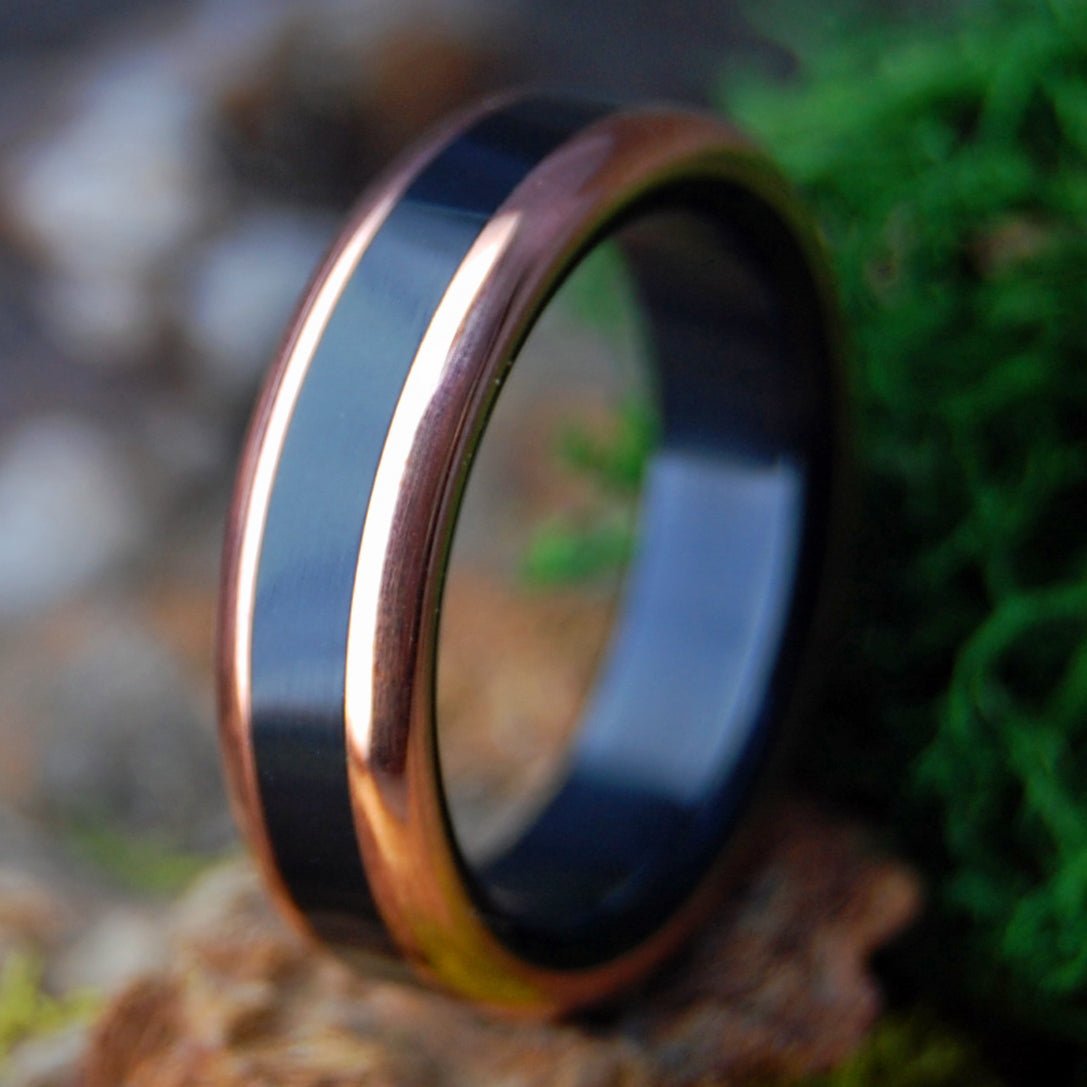 IN OUR NIGHT | Men's Onyx Stone & Copper Wedding Ring - Minter and Richter Designs