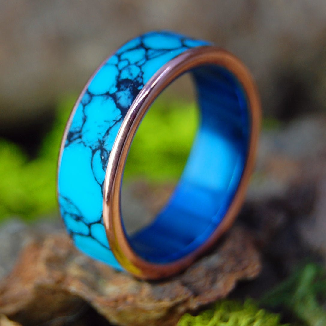 It Wasn't A Dream Rounded | Women's Turquoise, Copper & Titanium Wedding Ring - Minter and Richter Designs