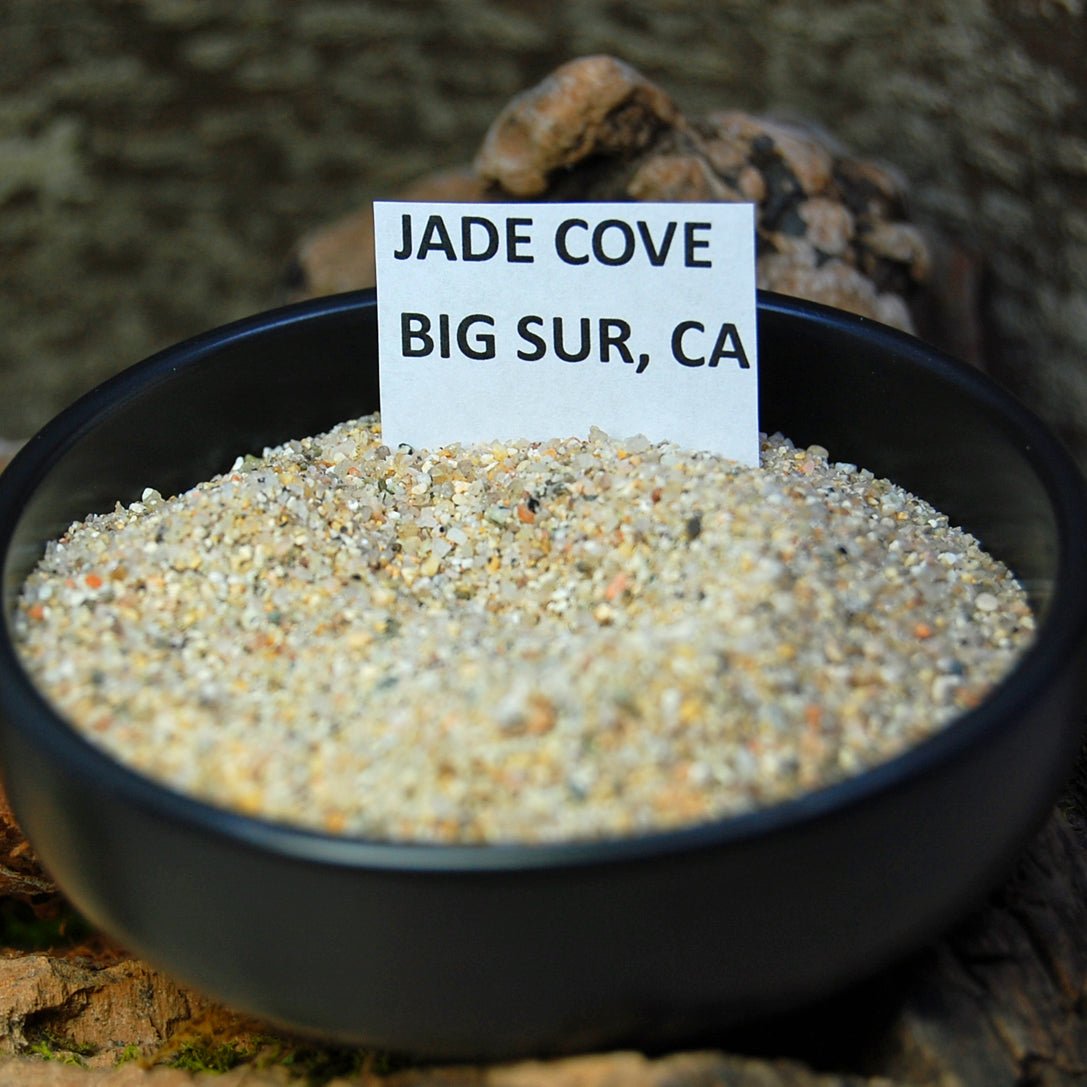 JADE COVE BIG SUR CA | Men's Jade, Beach Sand, Copper & Titanium Wedding Ring - Minter and Richter Designs