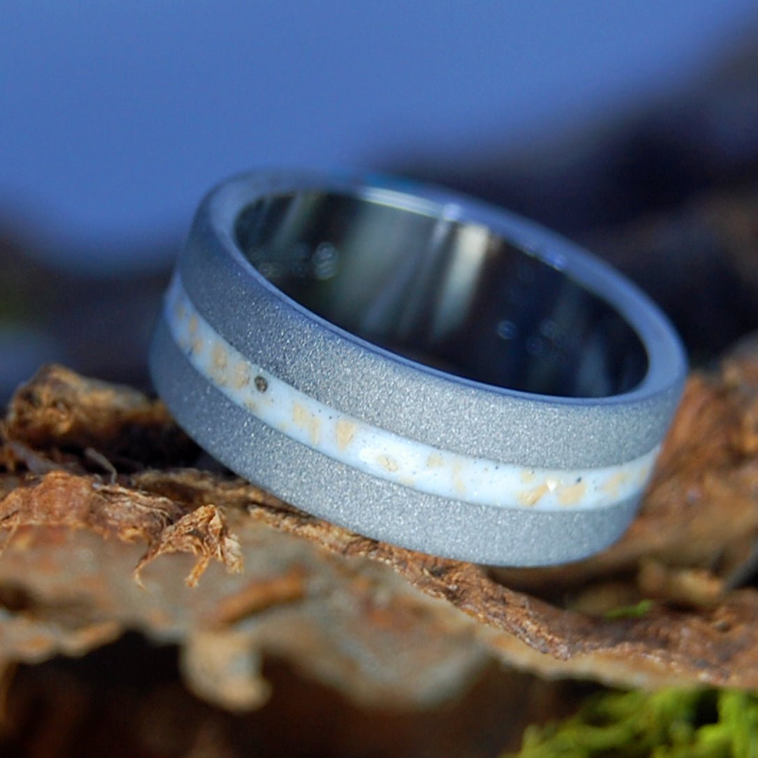 JERUSALEM COBBLESTONE I | Men's Brick & Titanium Wedding Ring - Minter and Richter Designs