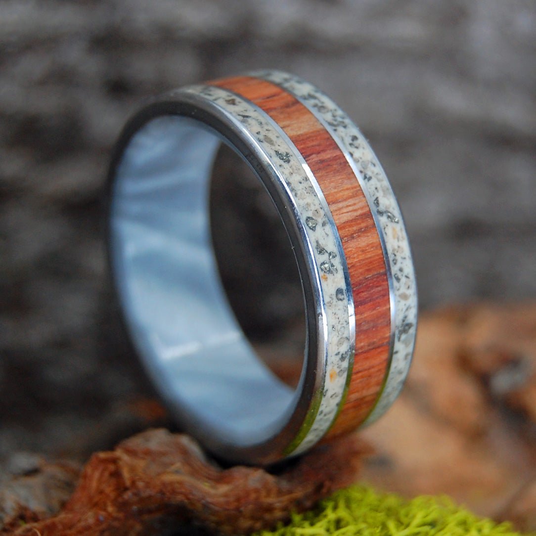 Key West Tulip | Size 16.5 At 9.5mm | Vintage Resin Mokume Gane | Unique Wedding Ring | On Sale - Minter and Richter Designs