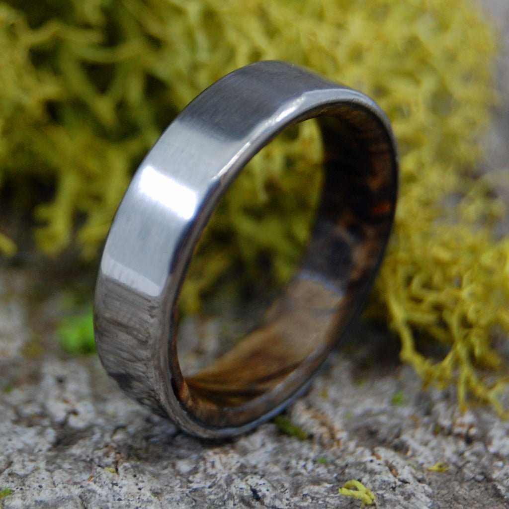Kore II | Size 10 At 5.6mm | CA Buckeye Wood | Unique Wedding Band | On Sale - Minter and Richter Designs