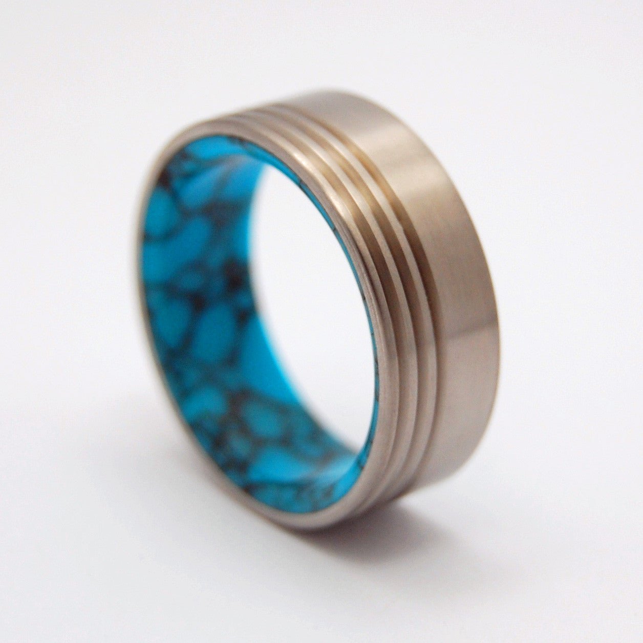 Lake Baikal Concerto | Men's Turquoise & Titanium Wedding Ring - Minter and Richter Designs