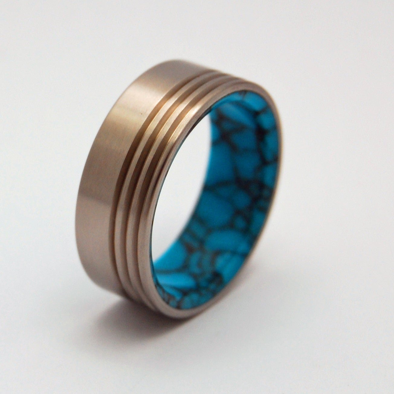 Lake Baikal Concerto | Men's Turquoise & Titanium Wedding Ring - Minter and Richter Designs