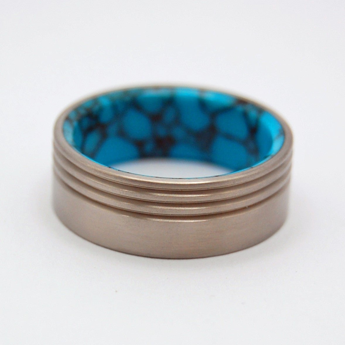 Lake Baikal Concerto | Men's Turquoise & Titanium Wedding Ring - Minter and Richter Designs