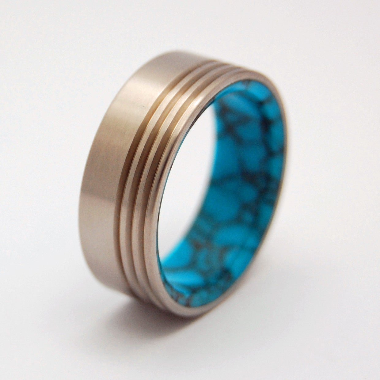 Lake Baikal Concerto | Men's Turquoise & Titanium Wedding Ring - Minter and Richter Designs
