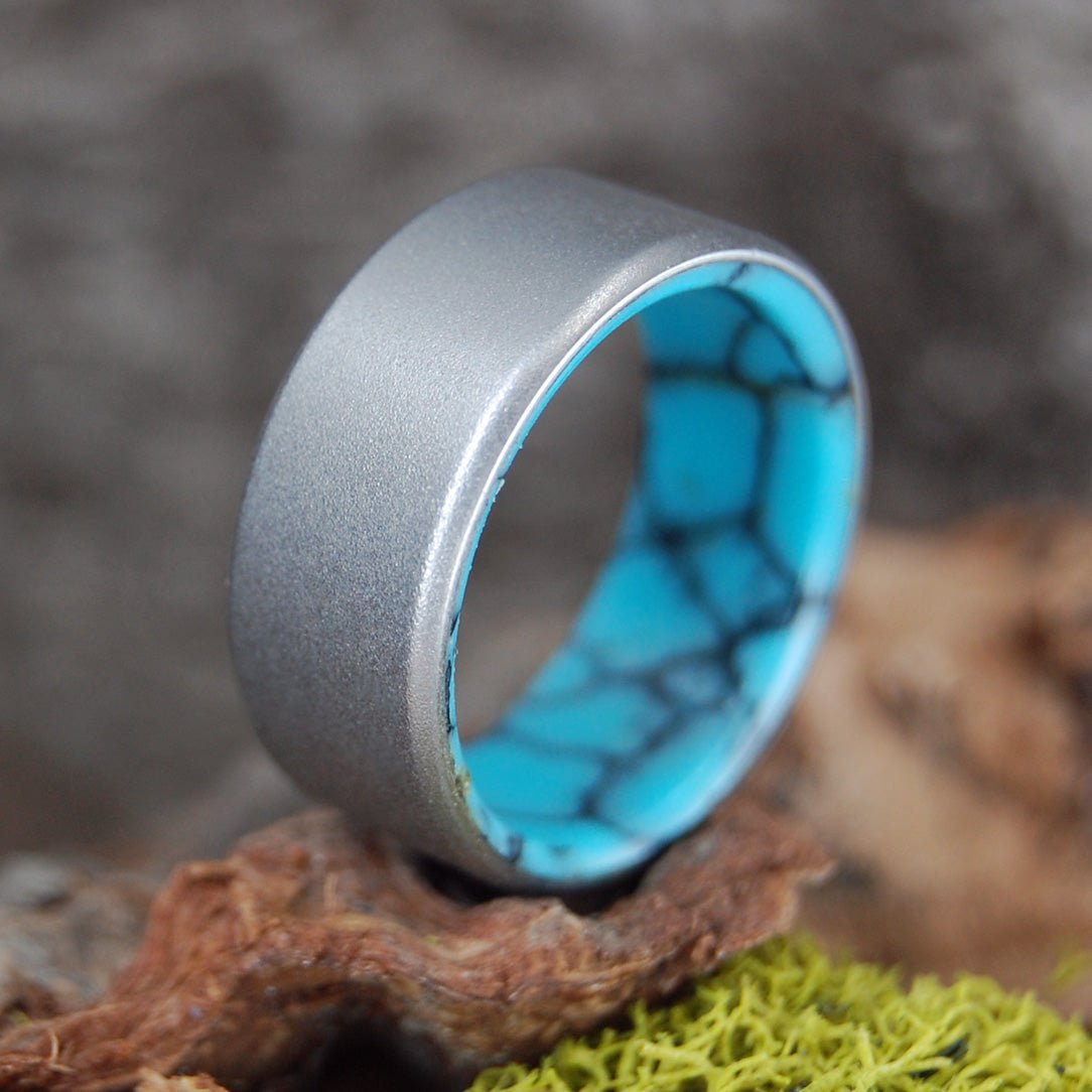 Lake Baikal | Size 11 At 10mm | Turquoise | Unique Wedding Ring | On Sale - Minter and Richter Designs