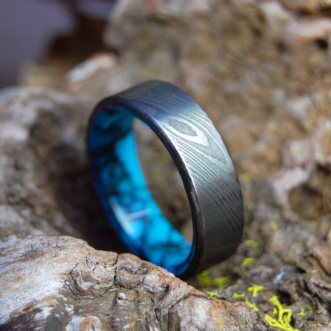 Minter Richter Damasteel Wedding Ring Unique Men's Black