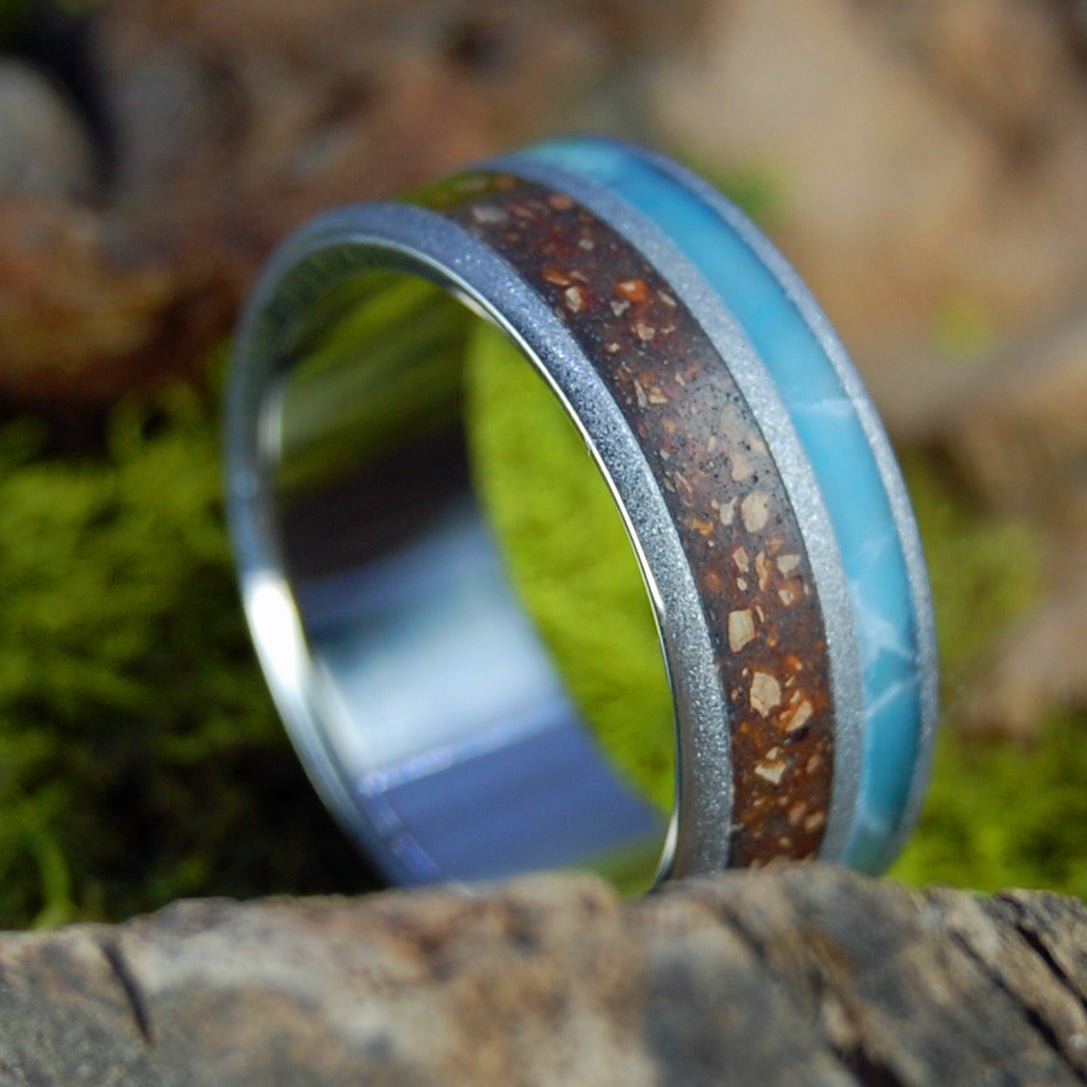 Larimar Fenway | Men's Baseball Pitcher Mound DirtFenway Original Brick & Titanium Wedding Ring - Minter and Richter Designs
