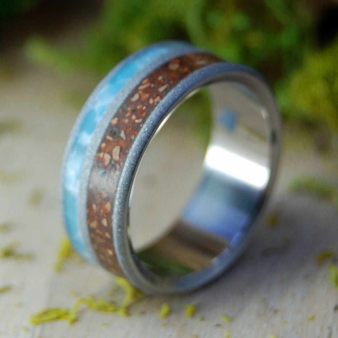Larimar Fenway | Men's Baseball Pitcher Mound DirtFenway Original Brick & Titanium Wedding Ring - Minter and Richter Designs
