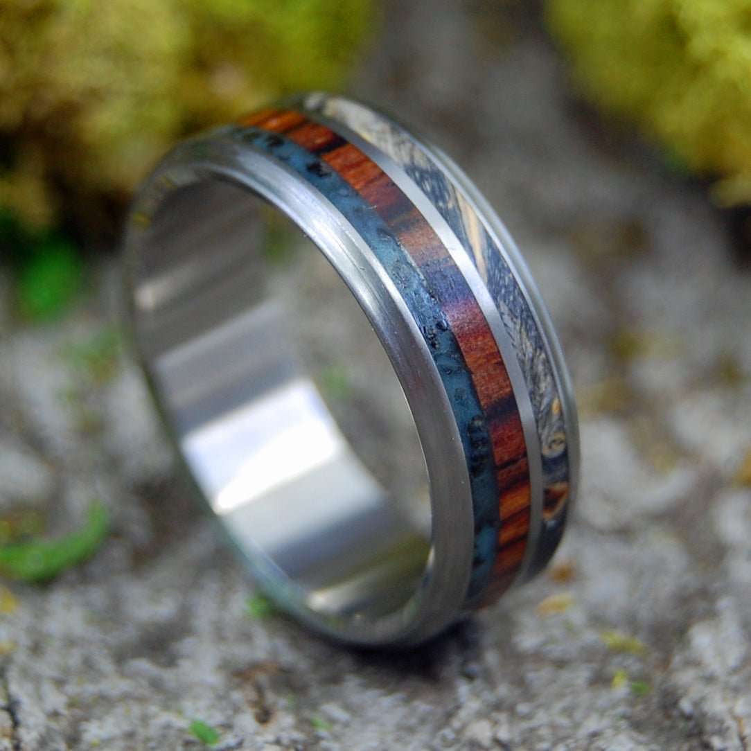 Last Flag Standing | Men's Iwo Jima Beach Sand & Titanium Military Memorial Wedding Ring - Minter and Richter Designs