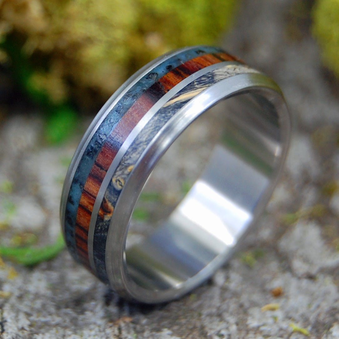 Last Flag Standing | Men's Iwo Jima Beach Sand & Titanium Military Memorial Wedding Ring - Minter and Richter Designs
