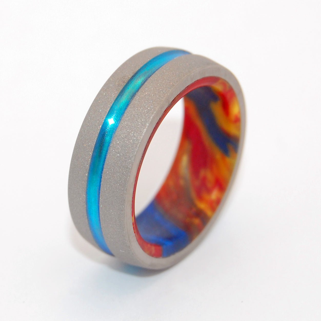 Lava Burst Explosion | Men's Lava Burst Resin & Titanium Wedding Ring - Minter and Richter Designs