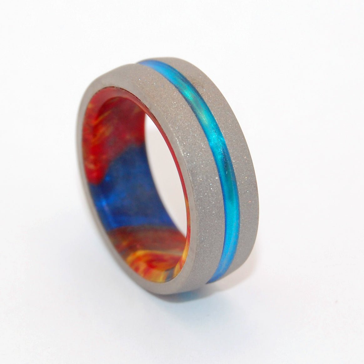 Lava Burst Explosion | Men's Lava Burst Resin & Titanium Wedding Ring - Minter and Richter Designs