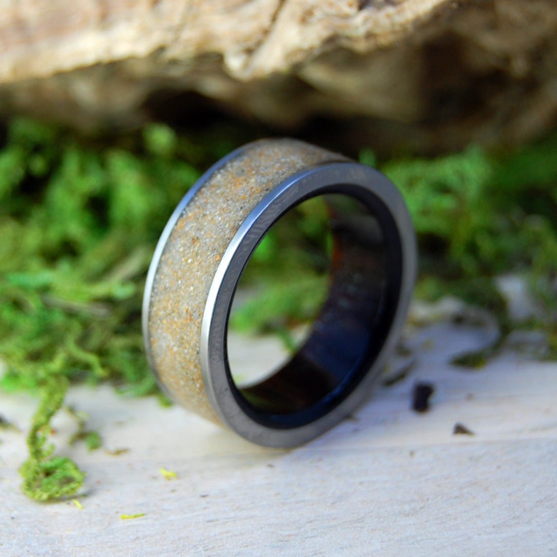 Les Braves Dday | Men's Omaha Beach Sand, Normandy France & Titanium Military Memorial Wedding Ring - Minter and Richter Designs