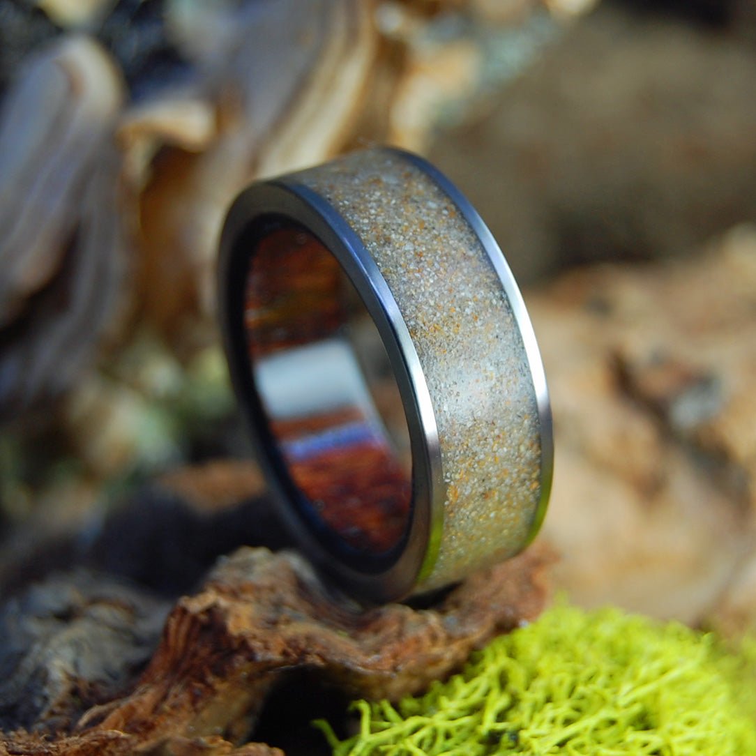 Les Braves Dday | Men's Omaha Beach Sand, Normandy France & Titanium Military Memorial Wedding Ring - Minter and Richter Designs