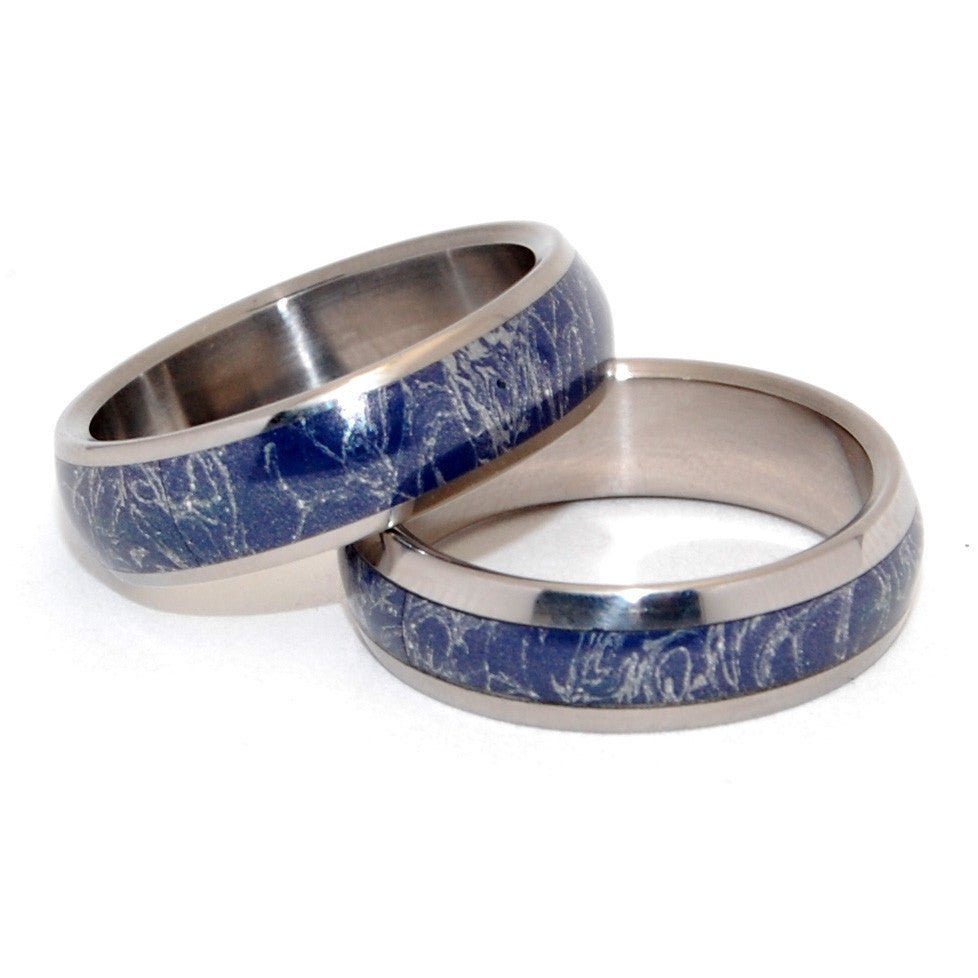 Living Saint | Blue Silver M3 - Titanium Wedding Bands - Unique Wedding Rings - Minter and Richter Designs