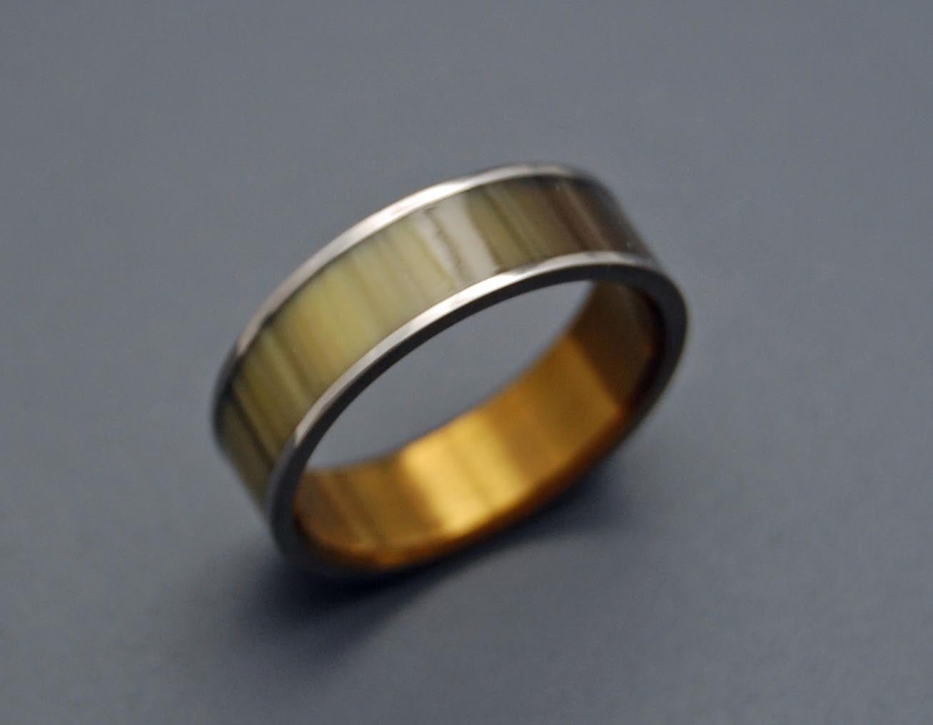 Love Corral | Men's Horn, Titanium & Wood Wedding Ring - Minter and Richter Designs