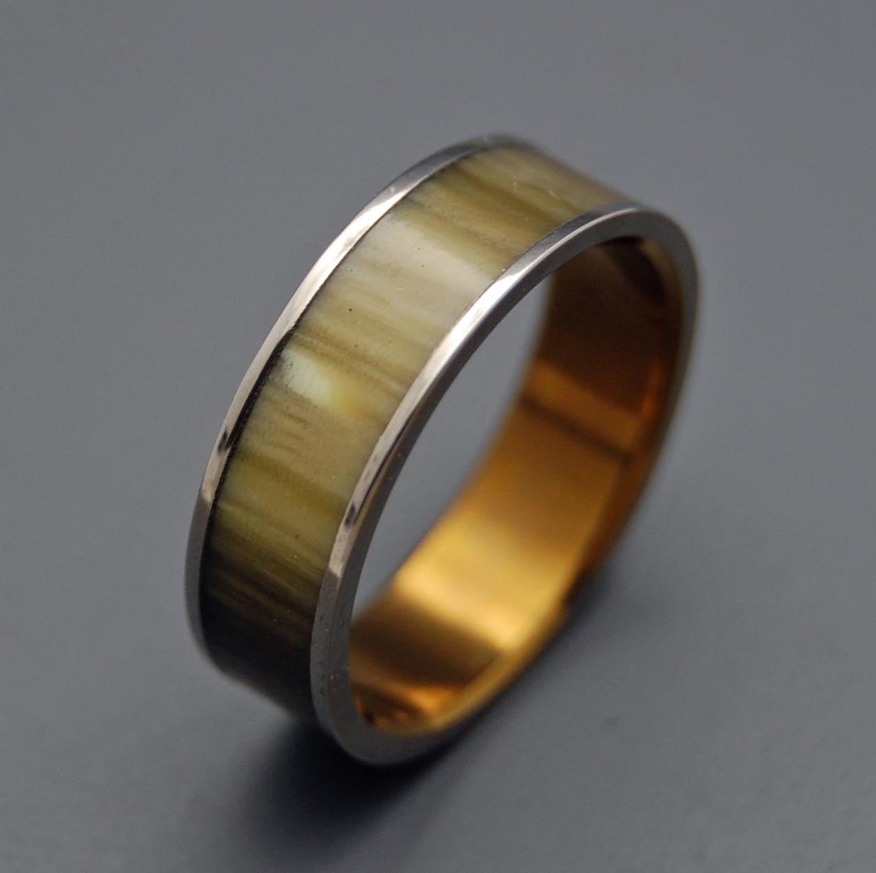 Love Corral | Men's Horn, Titanium & Wood Wedding Ring - Minter and Richter Designs