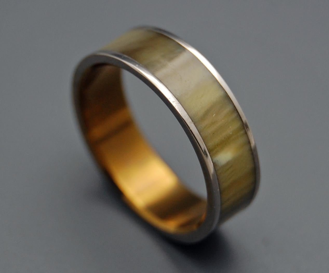 Love Corral | Men's Horn, Titanium & Wood Wedding Ring - Minter and Richter Designs