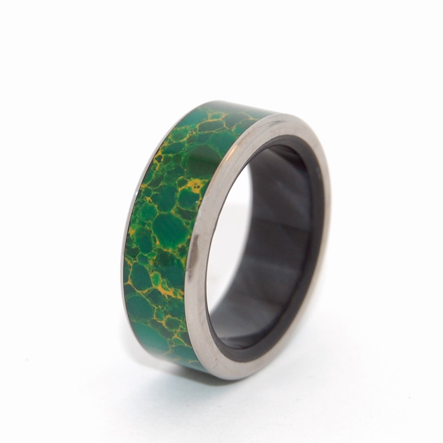 Lucine | Men's Egyptian Jade & Titanium Wedding Ring - Minter and Richter Designs