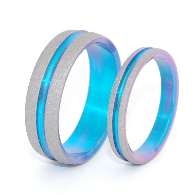 Magical | Hand Anodized Titanium - Unique Wedding Ring - Wedding Ring Sets - Minter and Richter Designs
