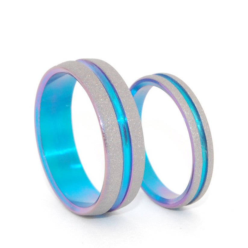 Magical | Hand Anodized Titanium - Unique Wedding Ring - Wedding Ring Sets - Minter and Richter Designs