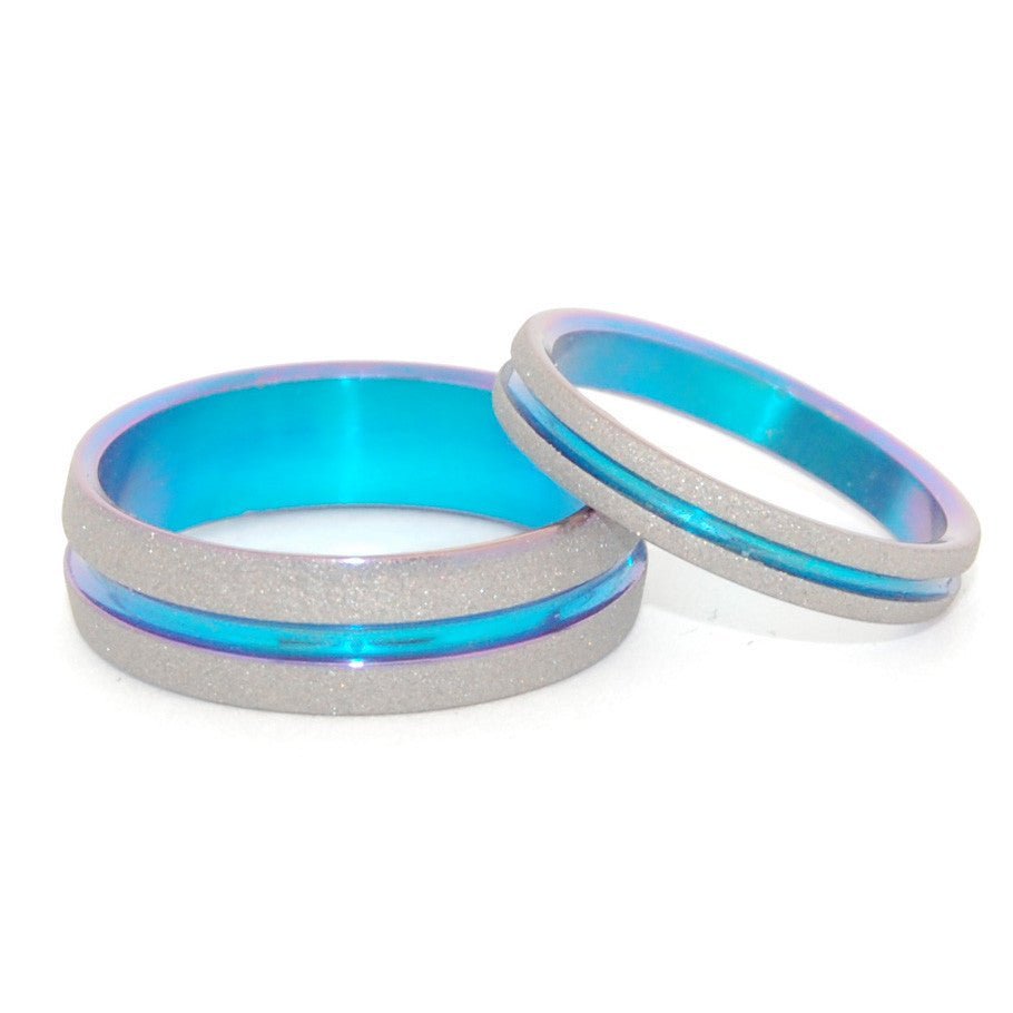 Magical | Hand Anodized Titanium - Unique Wedding Ring - Wedding Ring Sets - Minter and Richter Designs