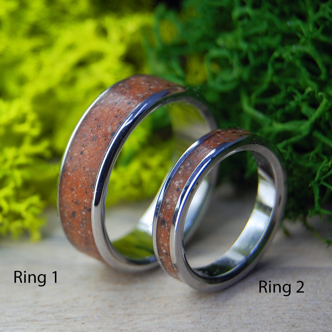 Martha's Vineyard | Martha's Vineyard Beach Sand - Titanium & Wood Wedding Ring - Minter and Richter Designs