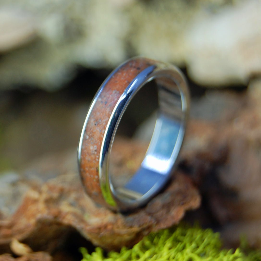 Martha's Vineyard | Size 8 At 4.5mm | Martha's Vineyard Beach Sand | Titanium Wedding Ring | On Sale - Minter and Richter Designs