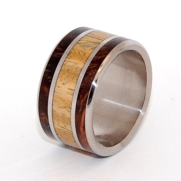 Meet Me | Men's Ancient Kauri, Desert Ironwood & Titanium Wedding Ring - Minter and Richter Designs