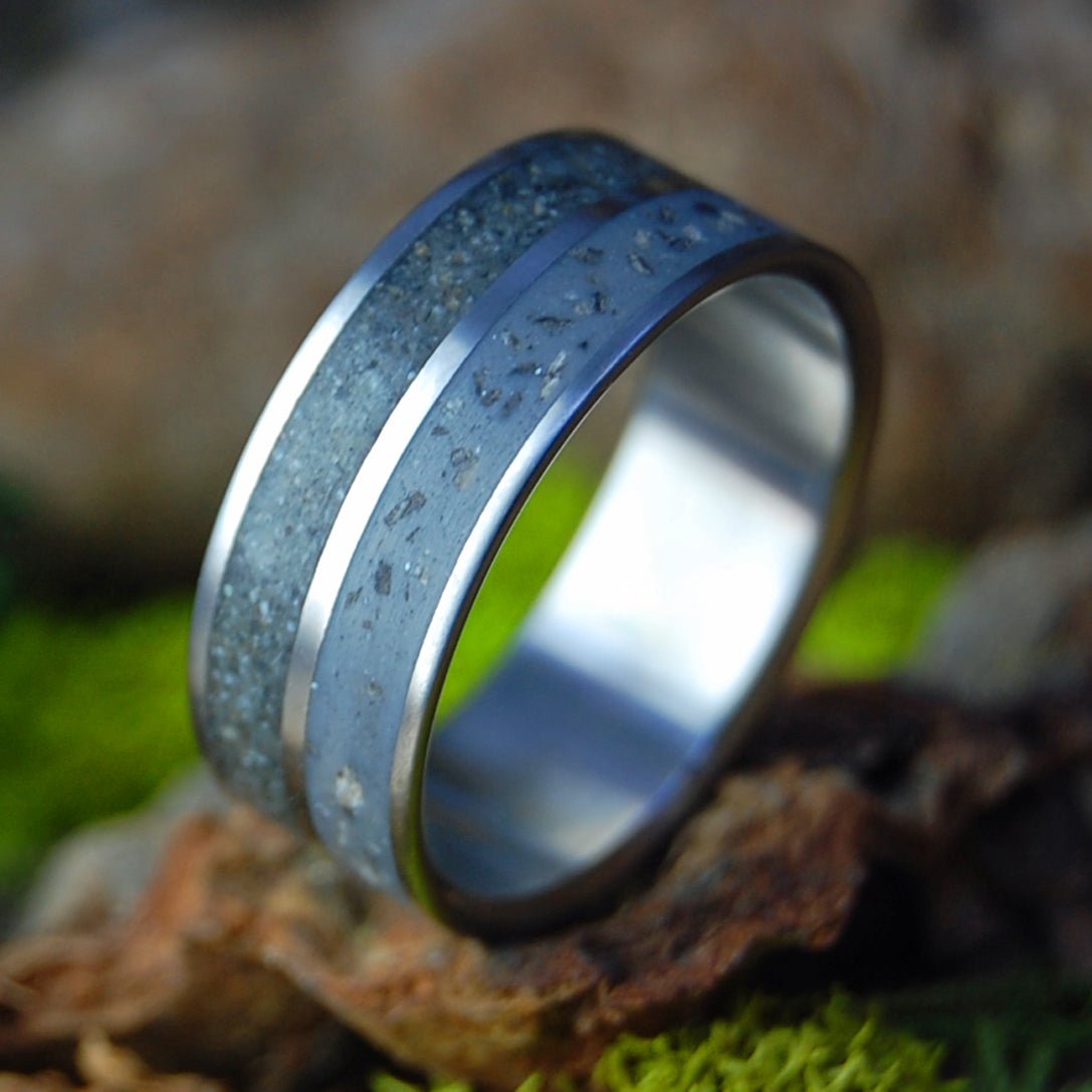 Michigan to Alaska | Petoskey Stone and Alaskan Beach Sand - Unique Wedding Ring - Minter and Richter Designs