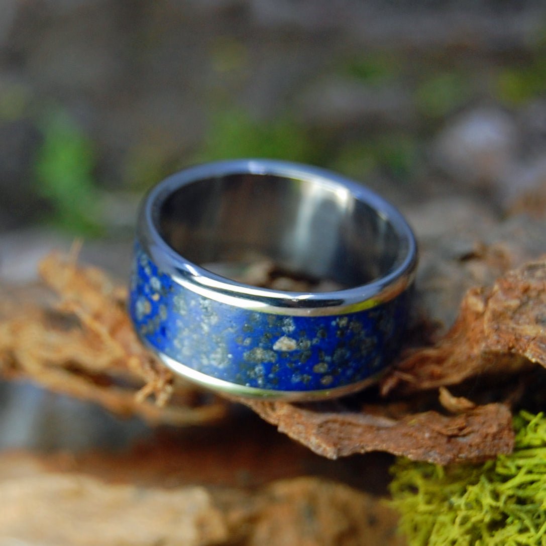 Midnight At Iwo Jima | Men's Iwo Jima Beach Sand & Titanium Military Memorial Wedding Ring - Minter and Richter Designs