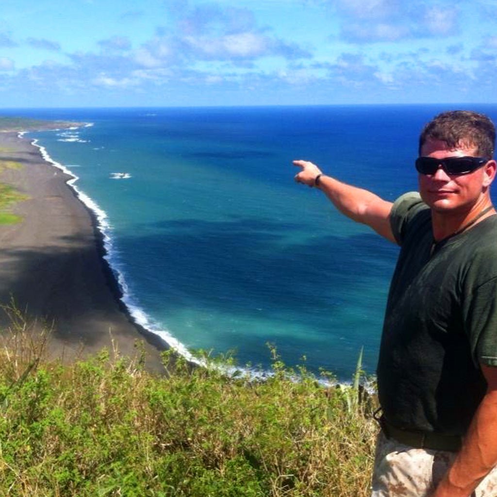 Midnight At Iwo Jima | Men's Iwo Jima Beach Sand & Titanium Military Memorial Wedding Ring - Minter and Richter Designs
