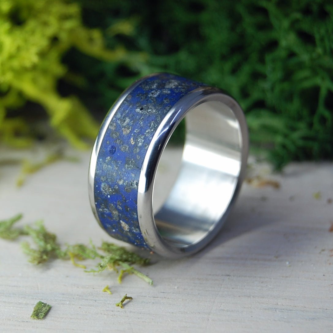 Midnight At Iwo Jima | Men's Iwo Jima Beach Sand & Titanium Military Memorial Wedding Ring - Minter and Richter Designs