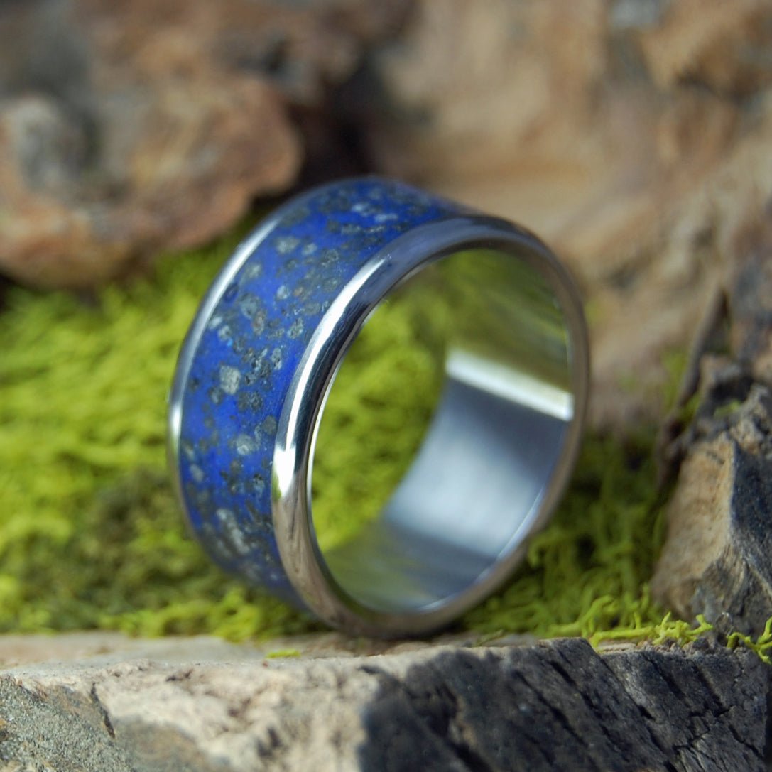 Midnight At Iwo Jima | Men's Iwo Jima Beach Sand & Titanium Military Memorial Wedding Ring - Minter and Richter Designs