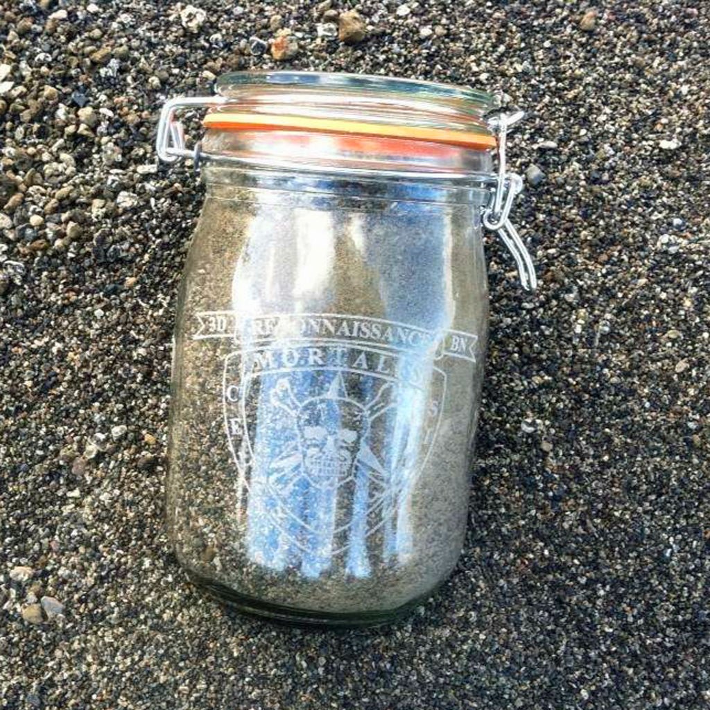 Midnight At Iwo Jima | Men's Iwo Jima Beach Sand & Titanium Military Memorial Wedding Ring - Minter and Richter Designs