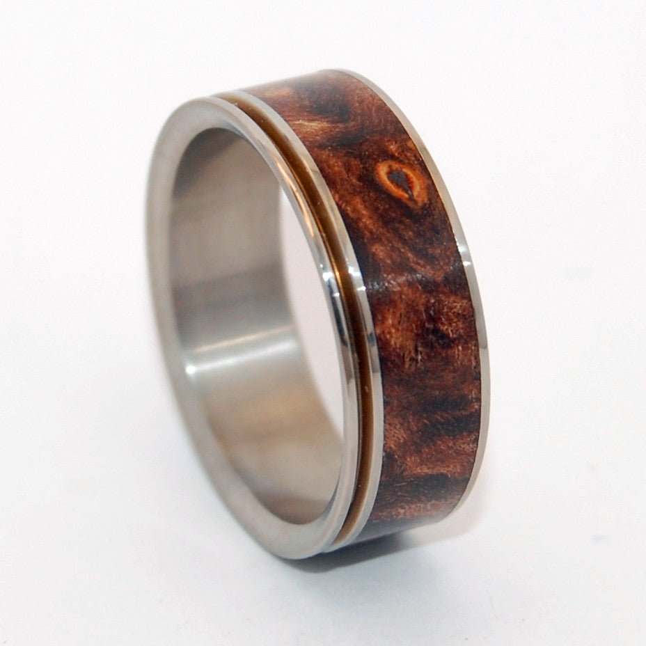 Miracles Happen Single Pinstripe | Men's Wood & Titanium Wedding Ring - Minter and Richter Designs