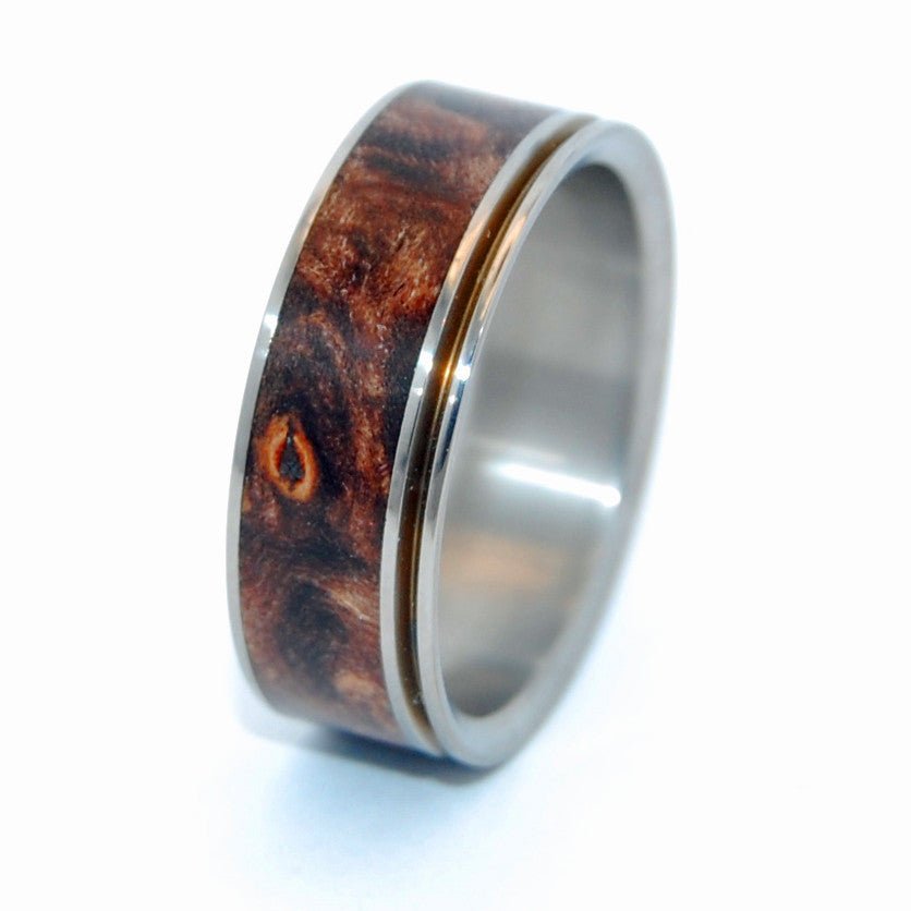 Miracles Happen Single Pinstripe | Men's Wood & Titanium Wedding Ring - Minter and Richter Designs