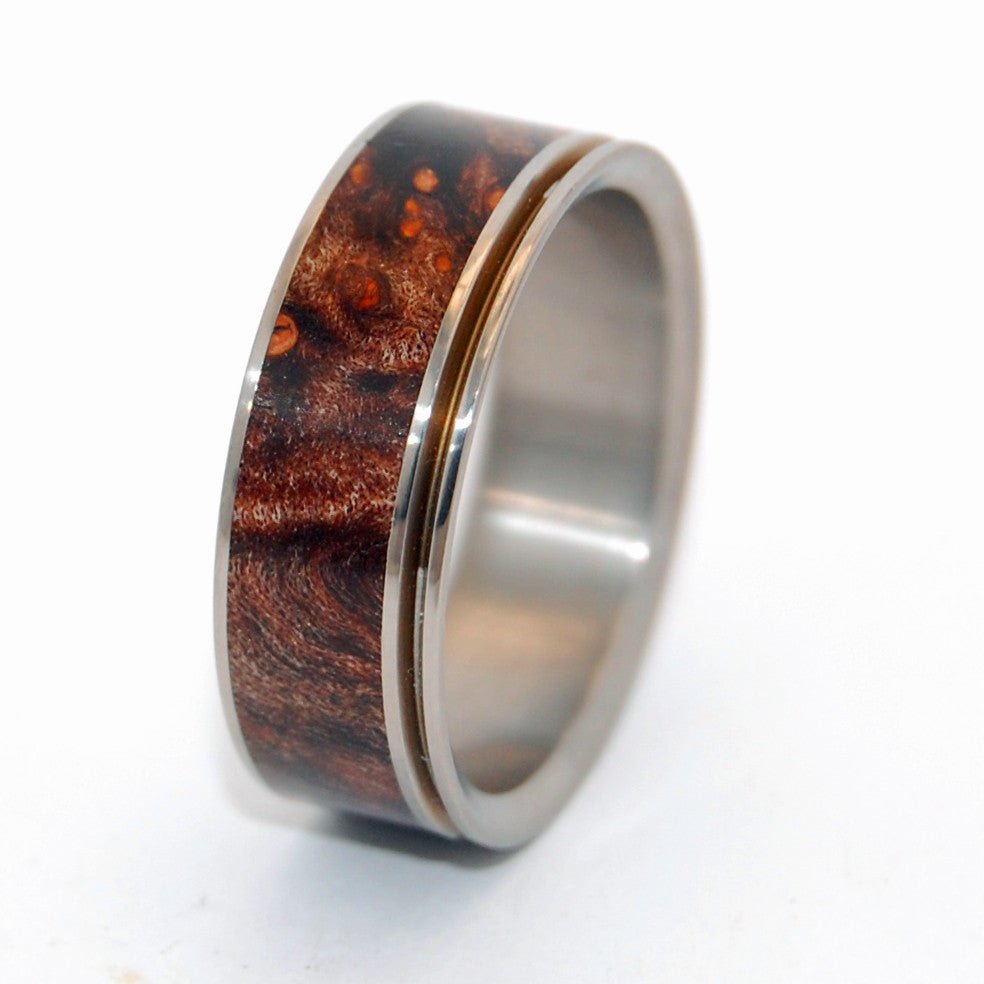 Miracles Happen Single Pinstripe | Men's Wood & Titanium Wedding Ring - Minter and Richter Designs