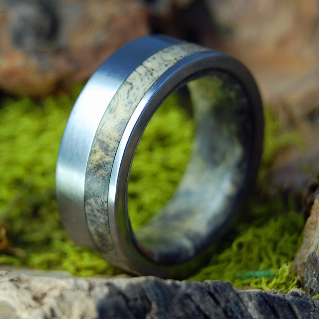 Mirror Buckeye Grove | Men's Buckeye Wood & Titanium Wedding Ring - Minter and Richter Designs