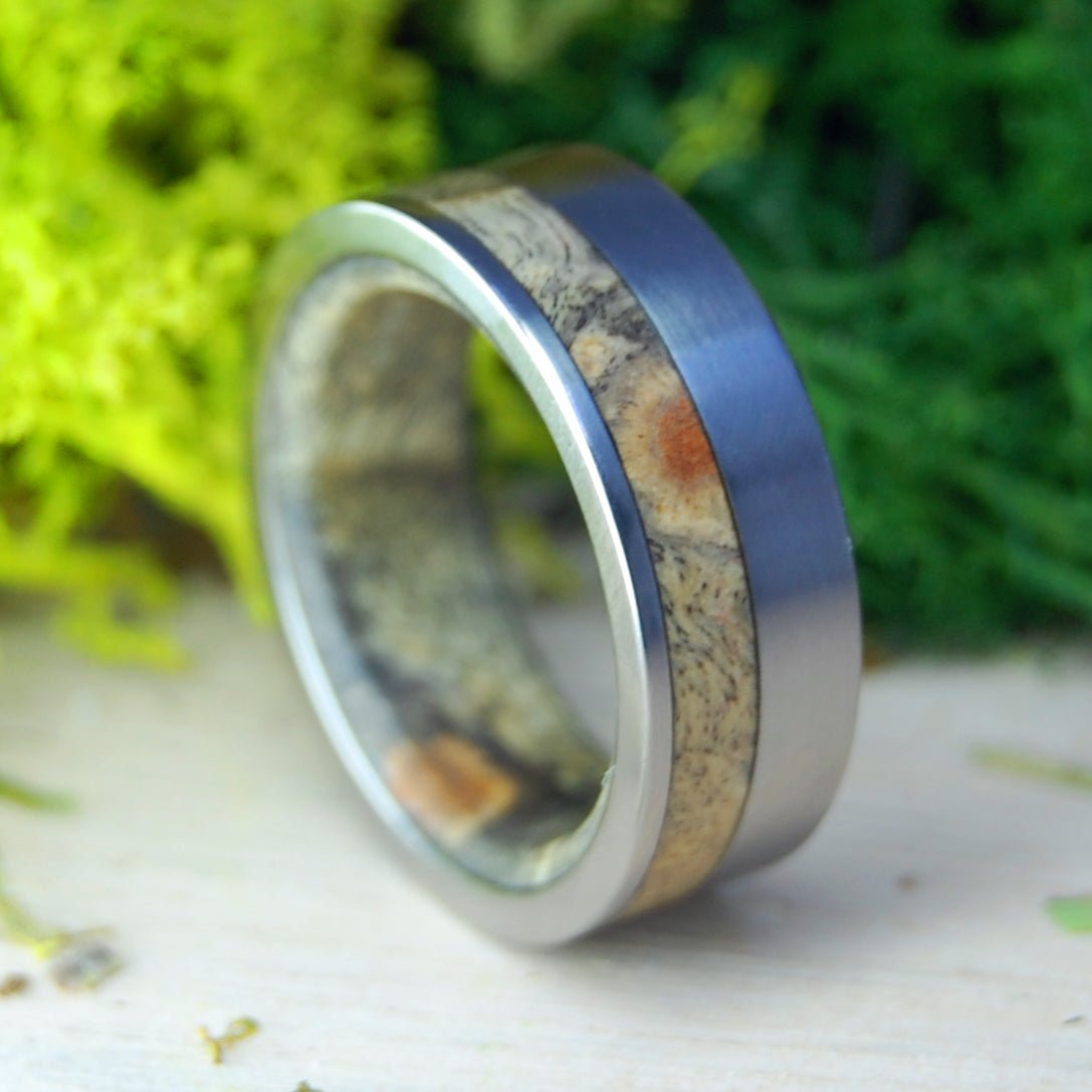 Mirror Buckeye Grove | Men's Buckeye Wood & Titanium Wedding Ring - Minter and Richter Designs