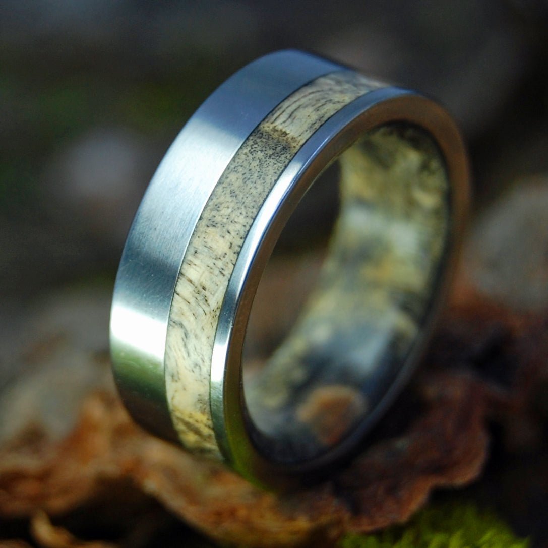 Mirror Buckeye Grove | Men's Buckeye Wood & Titanium Wedding Ring - Minter and Richter Designs