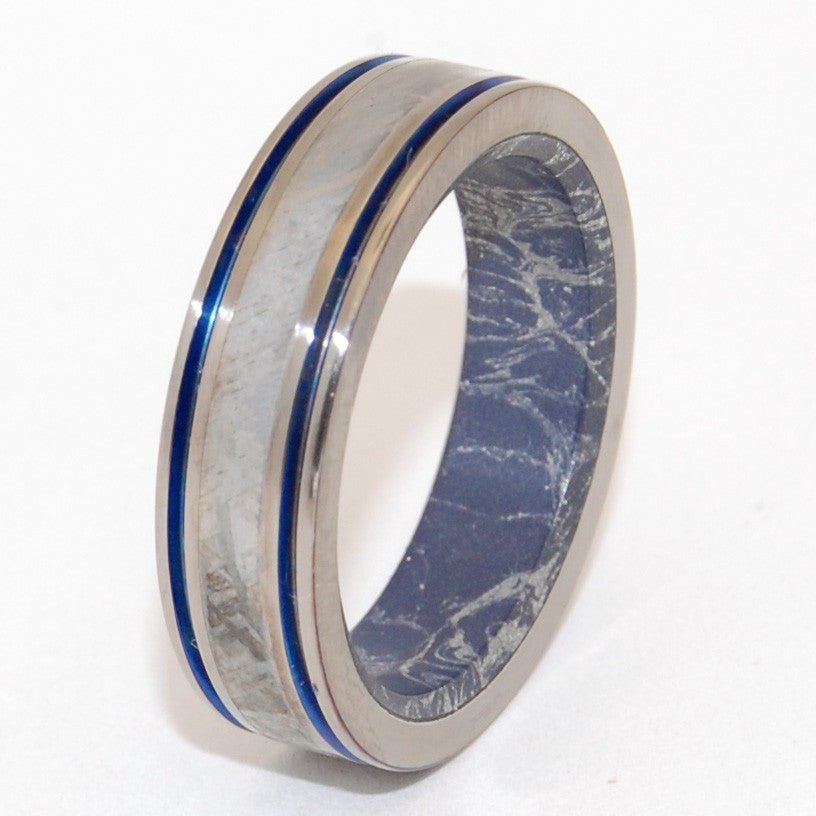 Moon And Sky | Men's Meteorite, Mokume Gane & Titanium Wedding Ring - Minter and Richter Designs