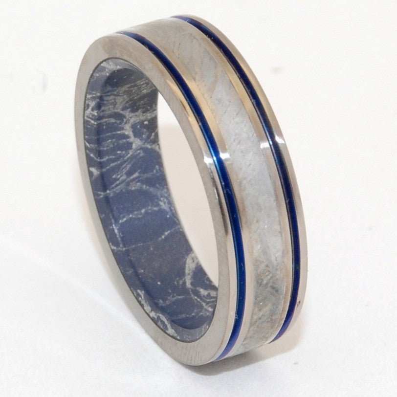 Moon And Sky | Men's Meteorite, Mokume Gane & Titanium Wedding Ring - Minter and Richter Designs