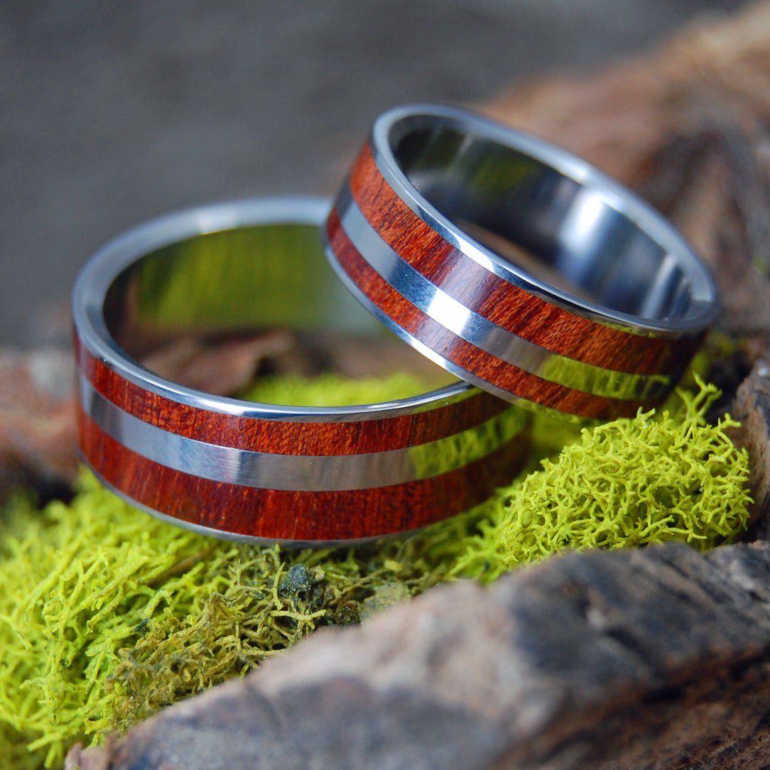 Morning Of Creation | Bloodwood - Wooden Wedding Ring Set - Minter and Richter Designs