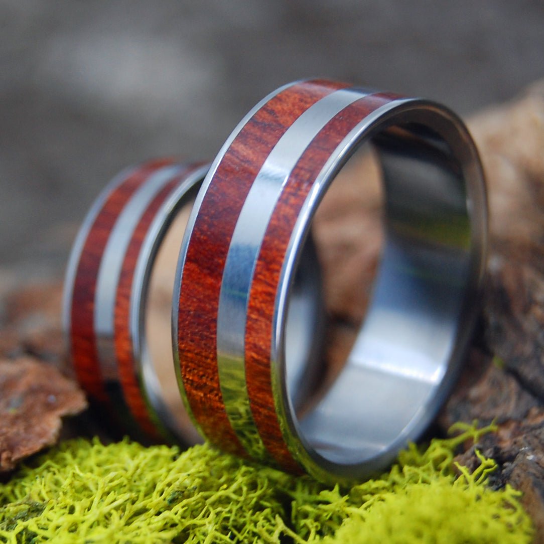 Morning Of Creation | Bloodwood - Wooden Wedding Ring Set - Minter and Richter Designs