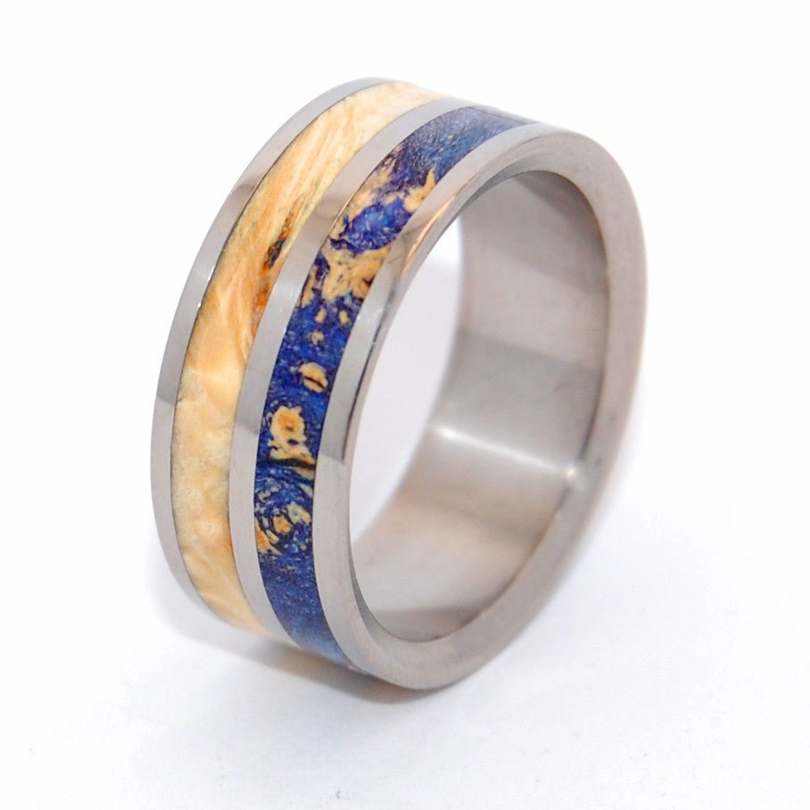 My Twin Heart | Men's Box Elder Wood & Titanium Wedding Ring - Minter and Richter Designs