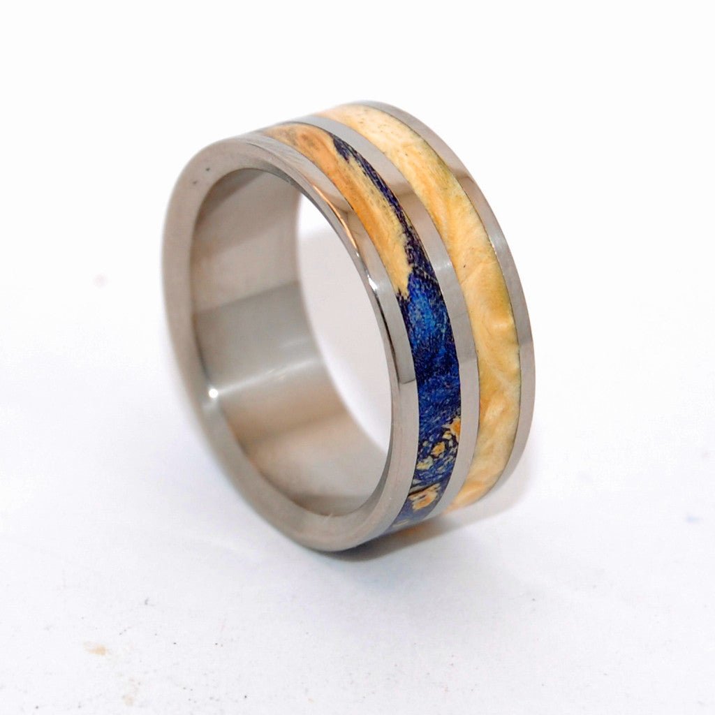 My Twin Heart | Men's Box Elder Wood & Titanium Wedding Ring - Minter and Richter Designs