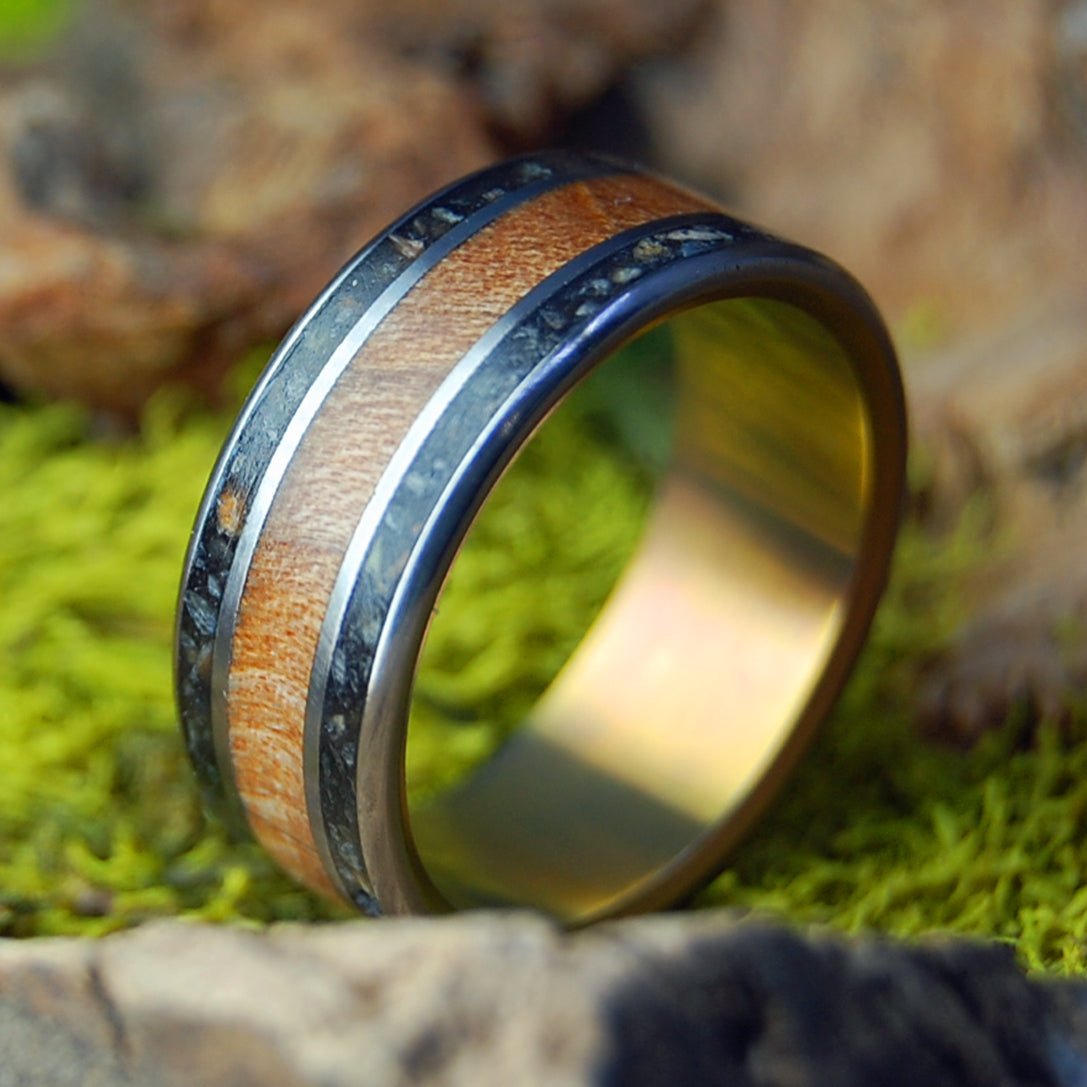 Nathanael Greene | Men's Revolutionary War Rocks, New England Sugar Maple & Titanium Wedding Ring - Minter and Richter Designs